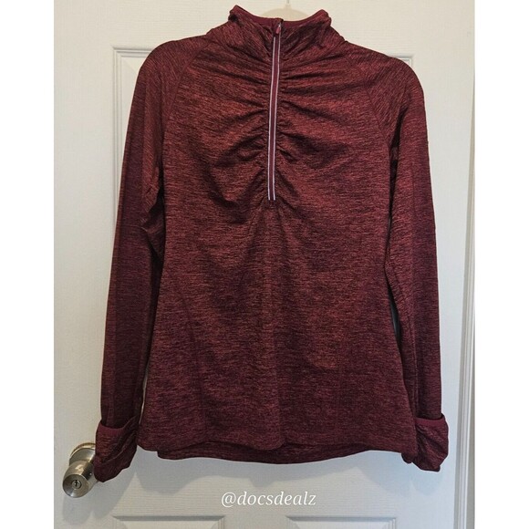 Kirkland Signature Fleece-Lined Running Shirt Maroon Size Medium - Picture 1 of 4